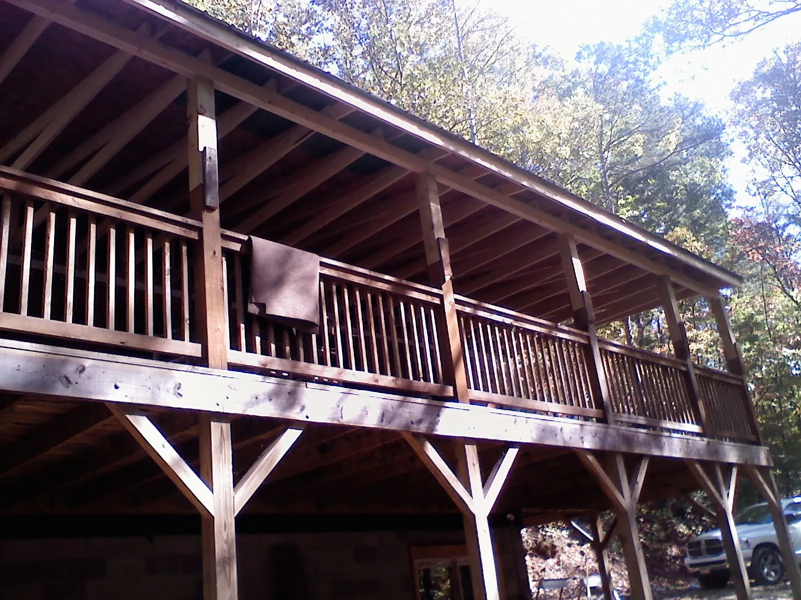 Timber framing under a new elevated porch and deck — Roof Leak Repair in Hartsdale by Roofing Brothers